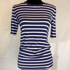 MICHAEL KORS 3/4 length sleeve striped top